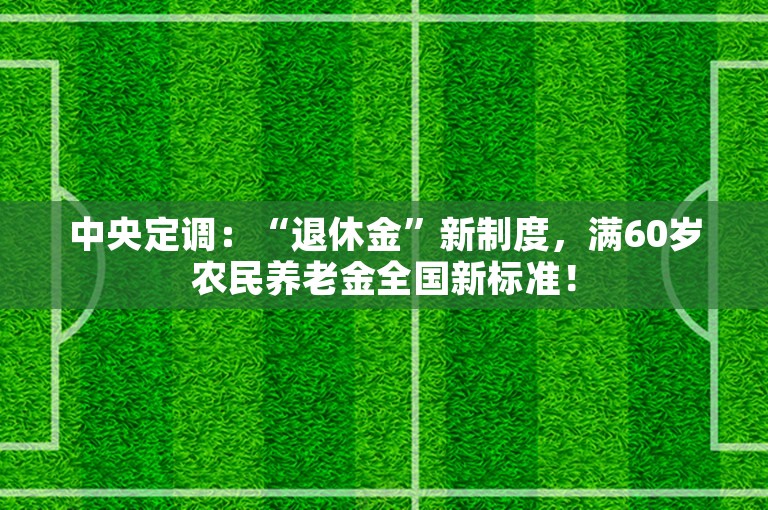 中央定调：“退休金”新制度，满60岁农民养老金全国新标准！