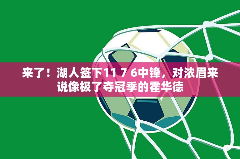 来了！湖人签下11 7 6中锋，对浓眉来说像极了夺冠季的霍华德