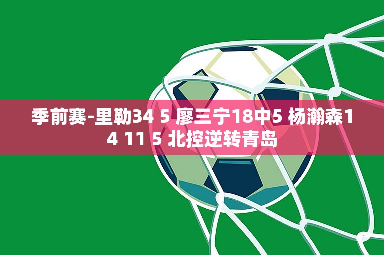 季前赛-里勒34 5 廖三宁18中5 杨瀚森14 11 5 北控逆转青岛