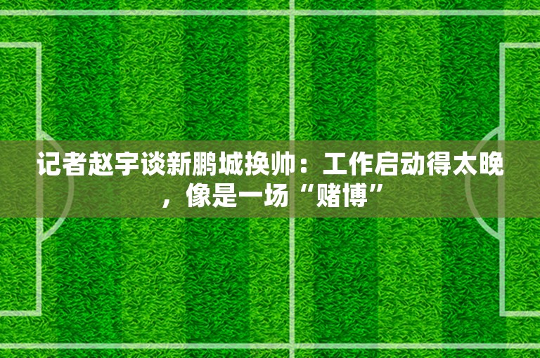 记者赵宇谈新鹏城换帅：工作启动得太晚，像是一场“赌博”