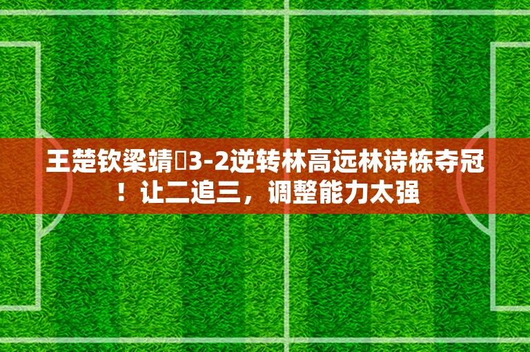 王楚钦梁靖崑3-2逆转林高远林诗栋夺冠！让二追三，调整能力太强