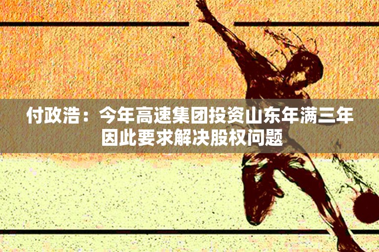 付政浩：今年高速集团投资山东年满三年 因此要求解决股权问题