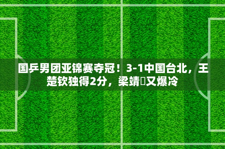 国乒男团亚锦赛夺冠！3-1中国台北，王楚钦独得2分，梁靖崑又爆冷