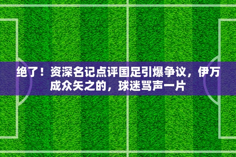 绝了！资深名记点评国足引爆争议，伊万成众矢之的，球迷骂声一片