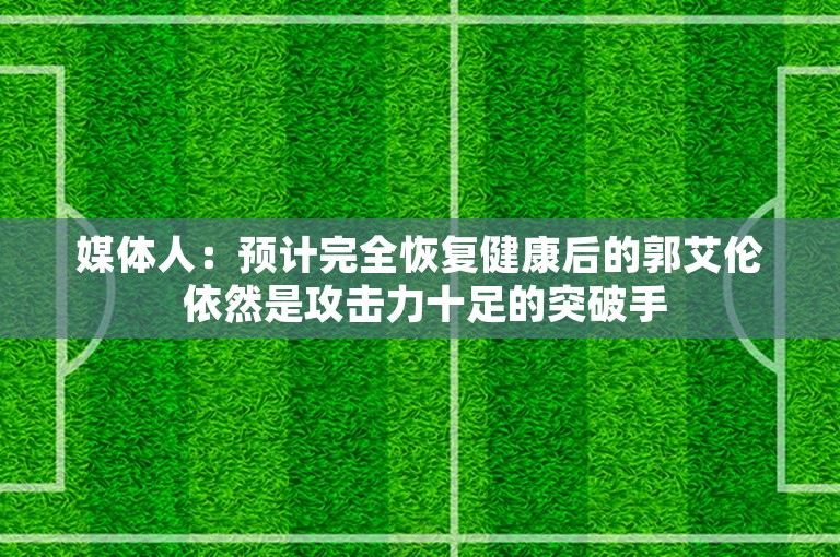 媒体人：预计完全恢复健康后的郭艾伦 依然是攻击力十足的突破手