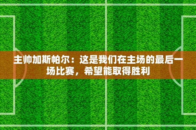 主帅加斯帕尔：这是我们在主场的最后一场比赛，希望能取得胜利