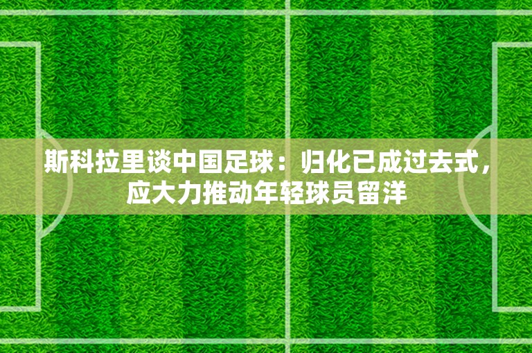 斯科拉里谈中国足球：归化已成过去式，应大力推动年轻球员留洋