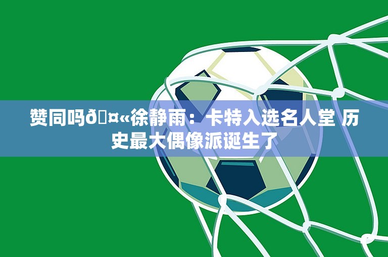 赞同吗🤫徐静雨：卡特入选名人堂 历史最大偶像派诞生了