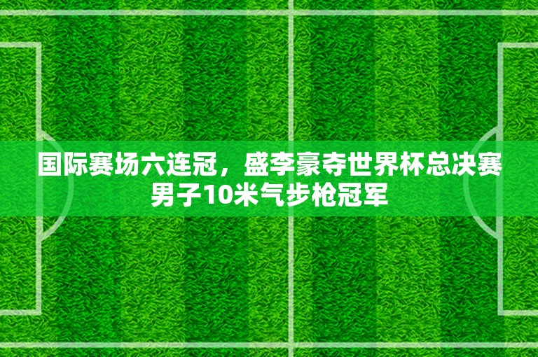 国际赛场六连冠，盛李豪夺世界杯总决赛男子10米气步枪冠军