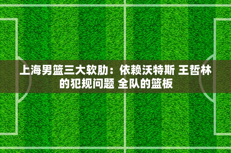 上海男篮三大软肋：依赖沃特斯 王哲林的犯规问题 全队的篮板