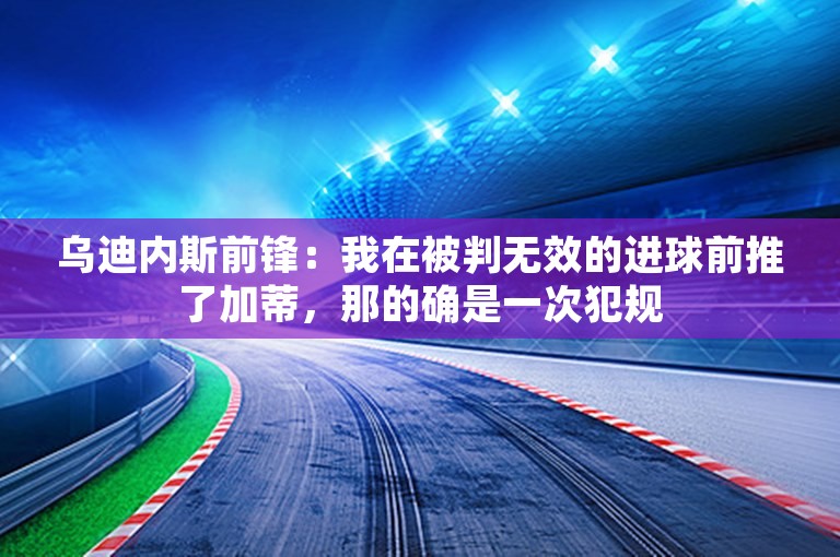 乌迪内斯前锋：我在被判无效的进球前推了加蒂，那的确是一次犯规