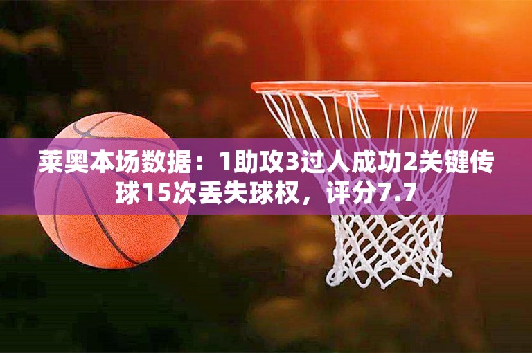 莱奥本场数据：1助攻3过人成功2关键传球15次丢失球权，评分7.7