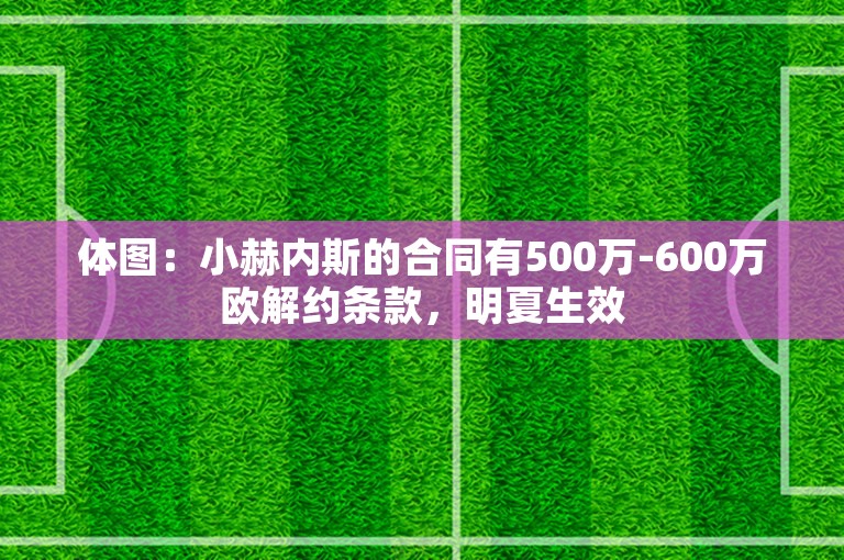 体图：小赫内斯的合同有500万-600万欧解约条款，明夏生效