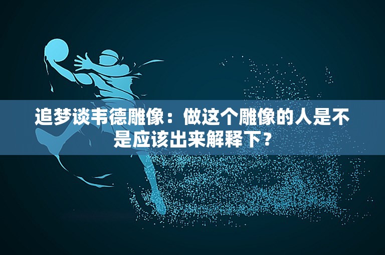 追梦谈韦德雕像：做这个雕像的人是不是应该出来解释下？