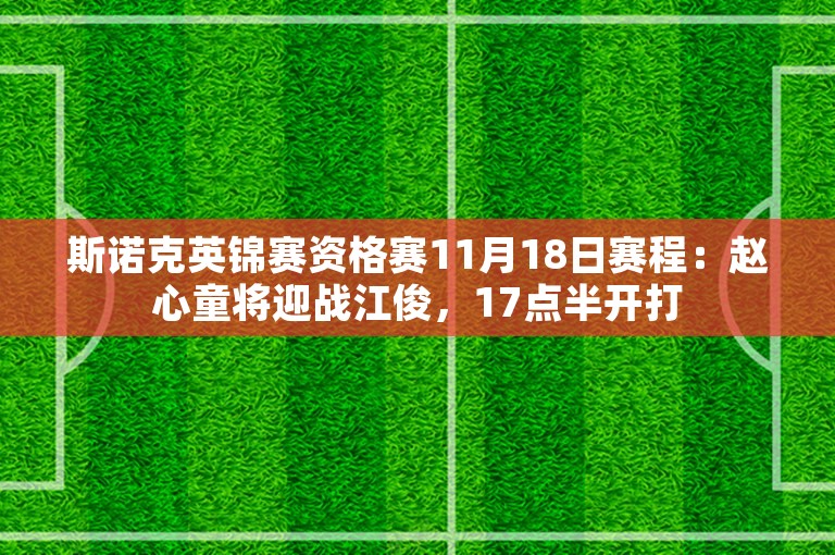 斯诺克英锦赛资格赛11月18日赛程：赵心童将迎战江俊，17点半开打