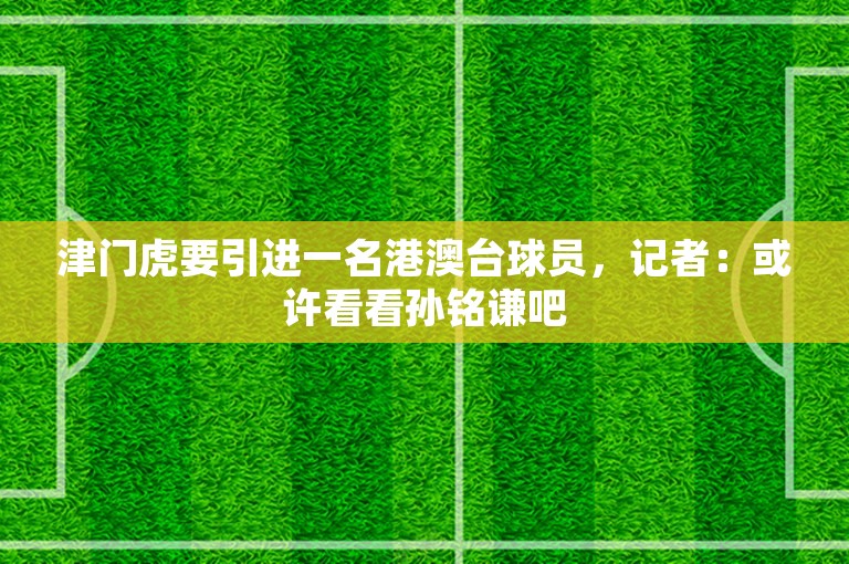 津门虎要引进一名港澳台球员，记者：或许看看孙铭谦吧