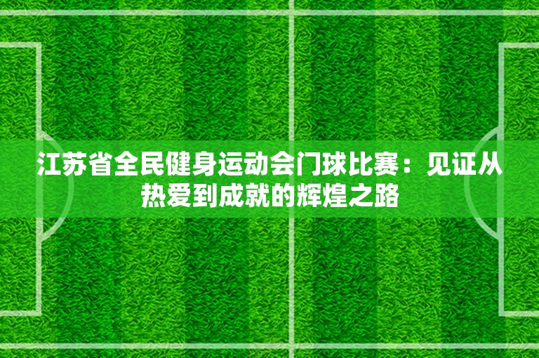 江苏省全民健身运动会门球比赛：见证从热爱到成就的辉煌之路