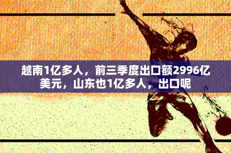 越南1亿多人，前三季度出口额2996亿美元，山东也1亿多人，出口呢