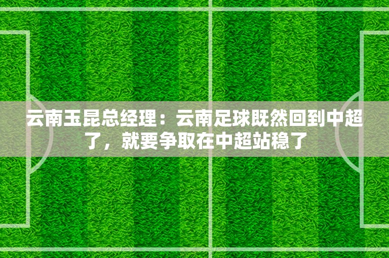 云南玉昆总经理：云南足球既然回到中超了，就要争取在中超站稳了