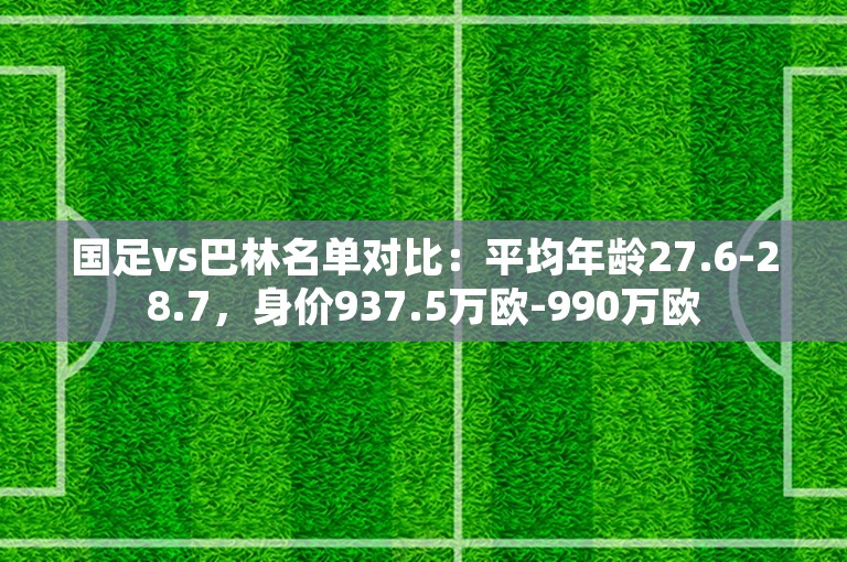 国足vs巴林名单对比：平均年龄27.6-28.7，身价937.5万欧-990万欧